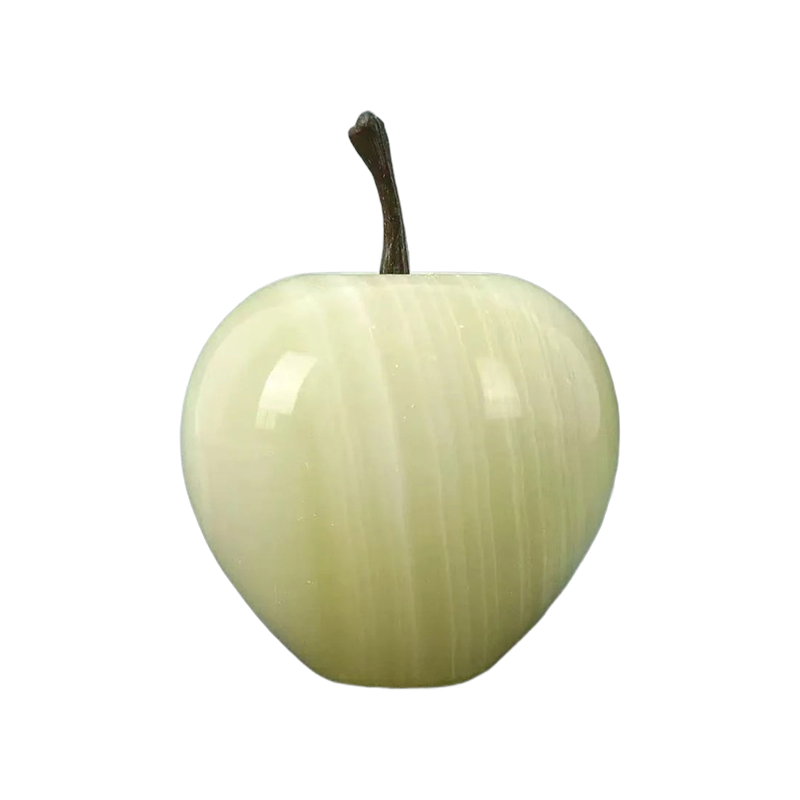 Hand-Carved Crystal Apple Figurine