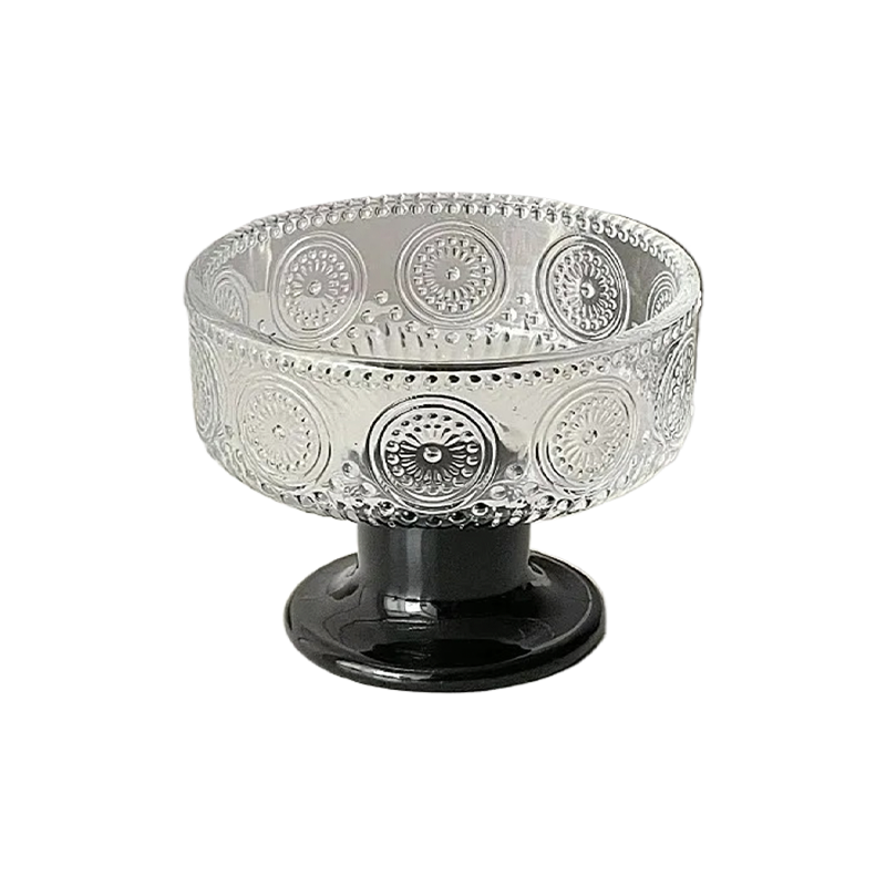 Sculpted Silver Dessert Glass