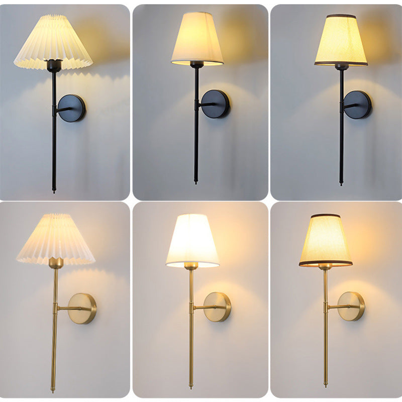 Fabric Shade Wall Sconce with Dimmable Glow