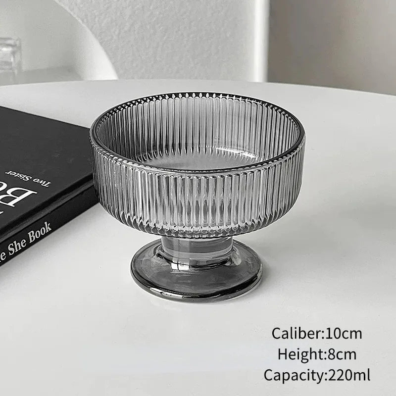Sculpted Silver Dessert Glass