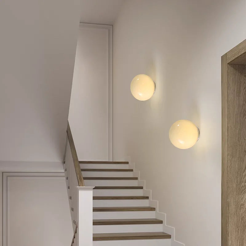 Milky Bubble Glass Wall Sconce
