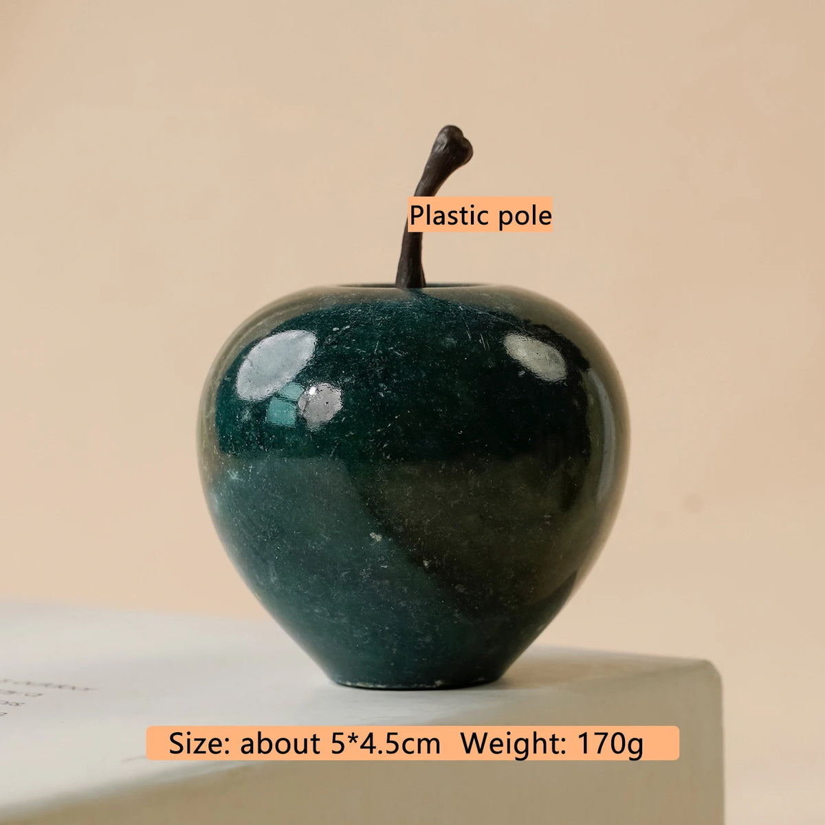 Hand-Carved Crystal Apple Figurine