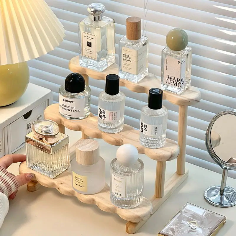 Tiered Wood Perfume Display Stand