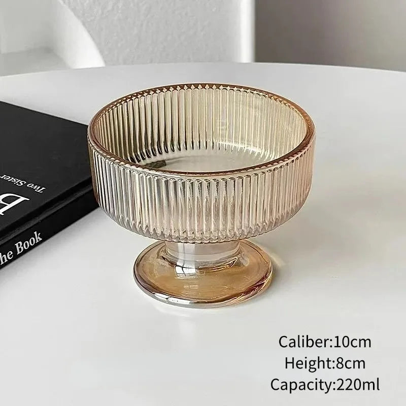 Sculpted Silver Dessert Glass