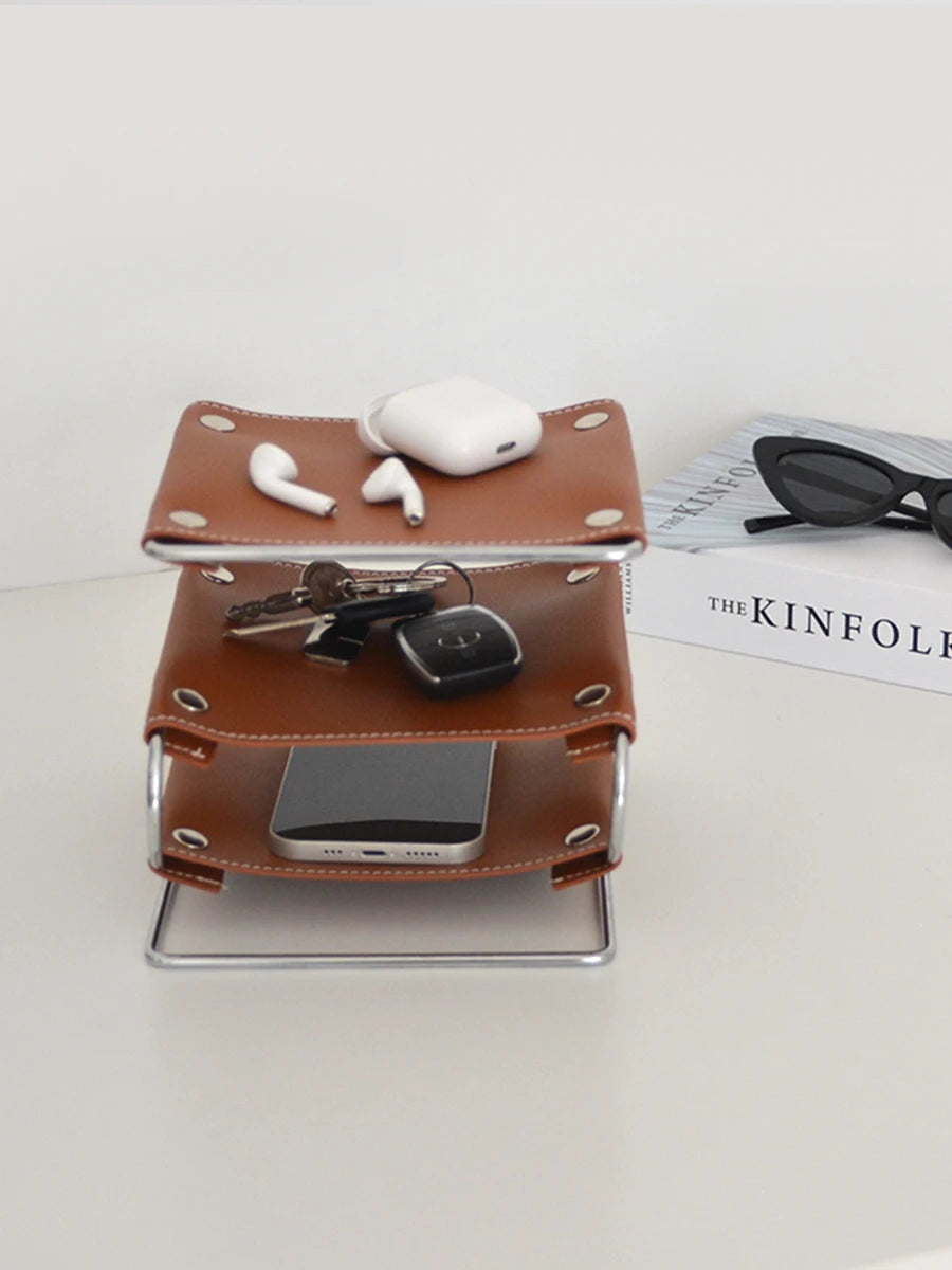 Layered Iron Desk Organizer