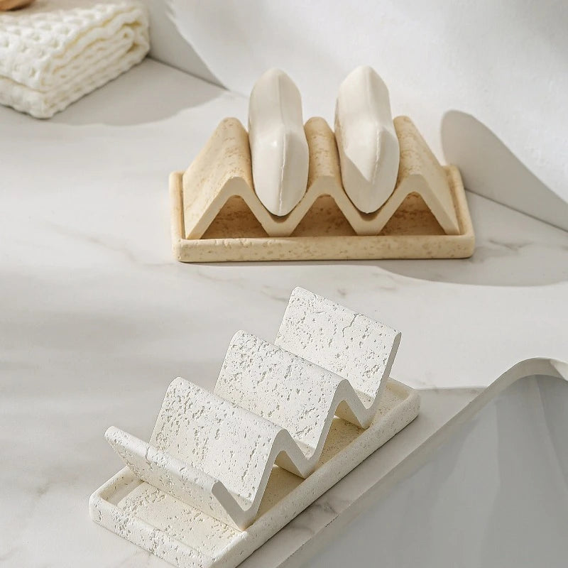 Raw Travertine Draining Soap Dish