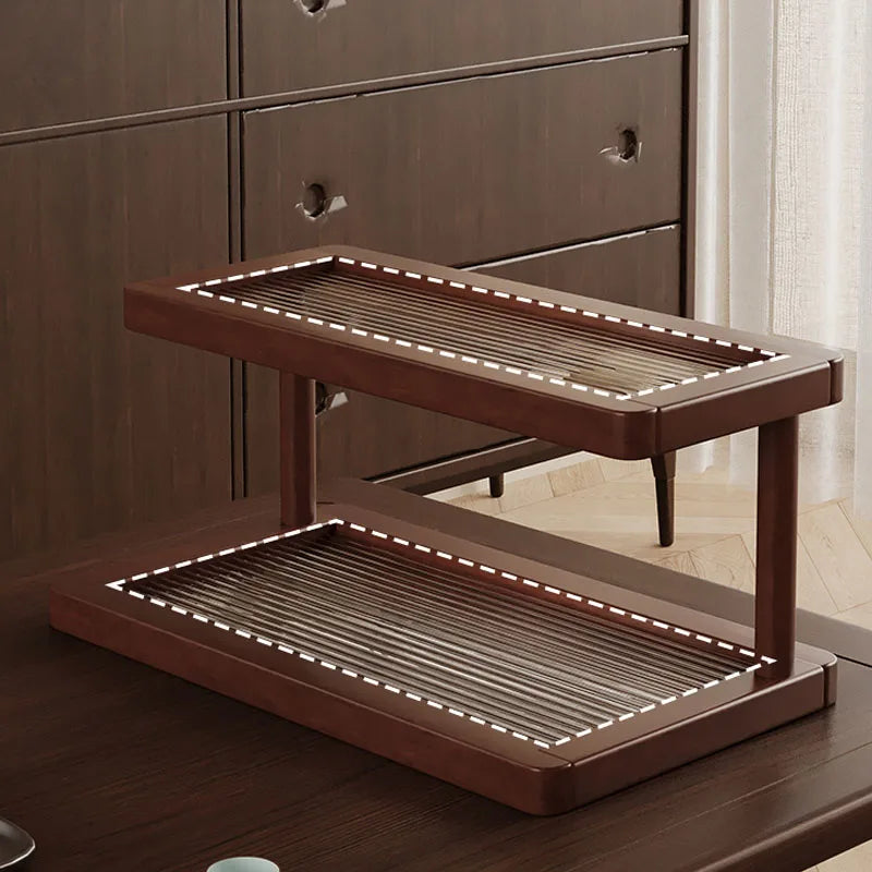 Tiered Bamboo & Acrylic Shelf