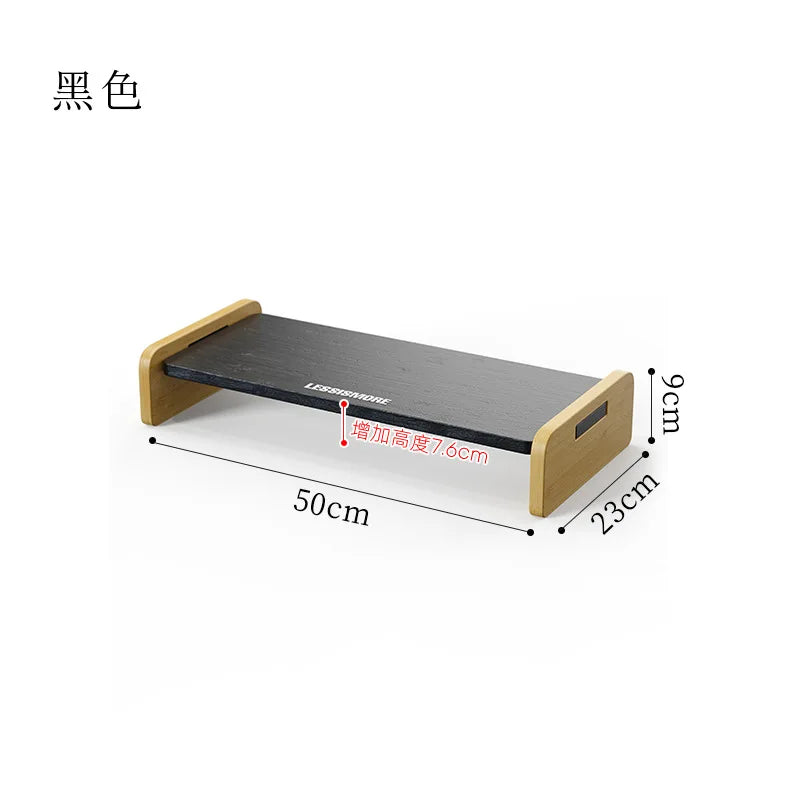 Bamboo Desk Riser with Keyboard Shelf