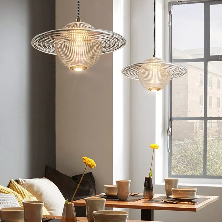 Glowing Glass Planet Pendant Lamp