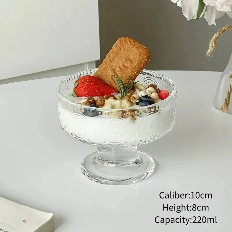 Sculpted Silver Dessert Glass