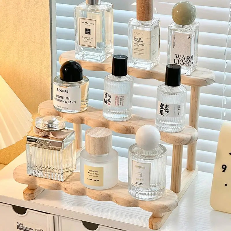 Tiered Wood Perfume Display Stand