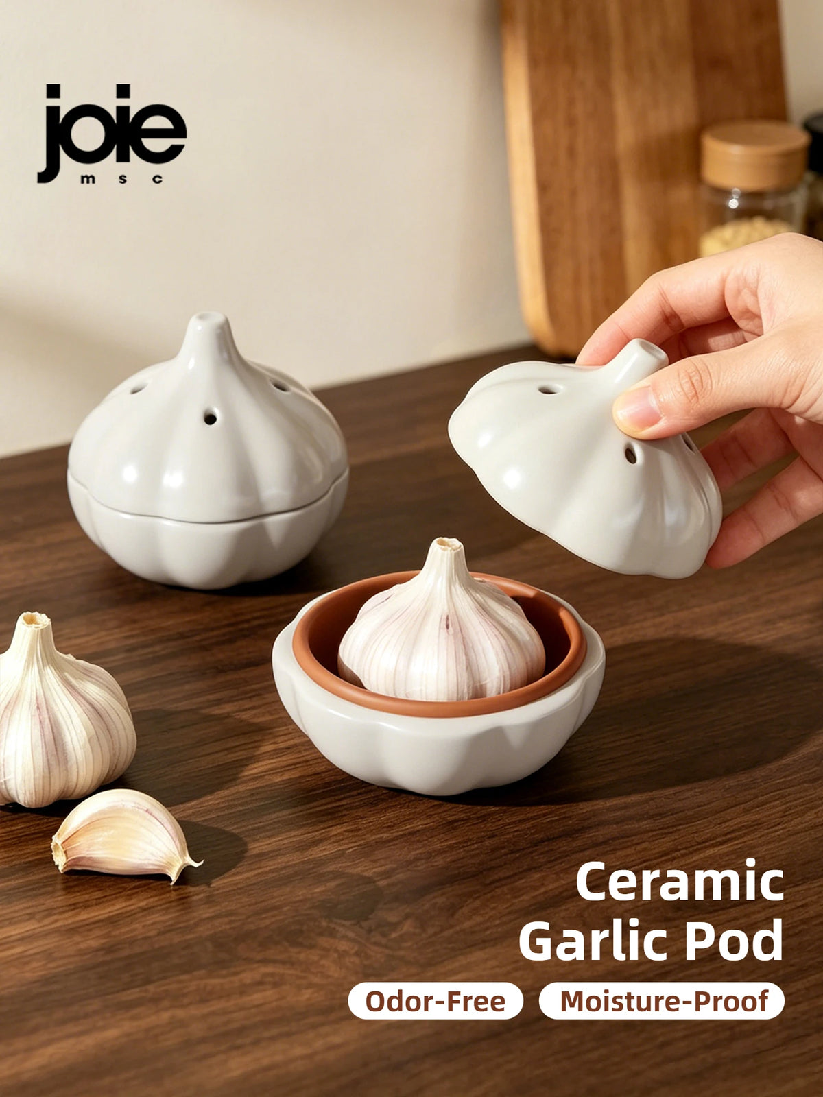 Breathable Ceramic Garlic Keeper