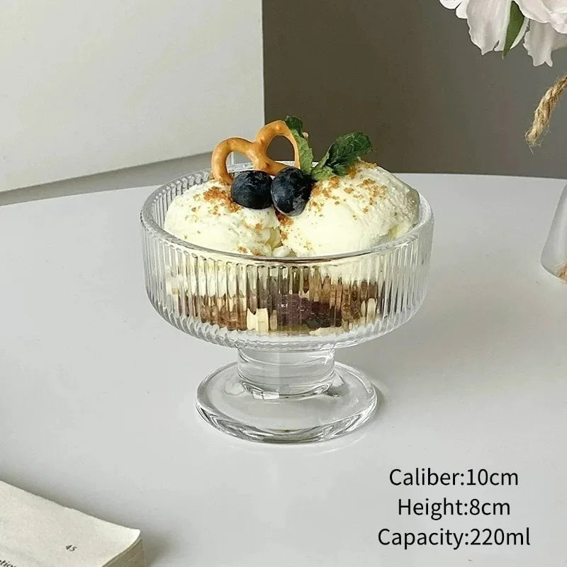 Sculpted Silver Dessert Glass