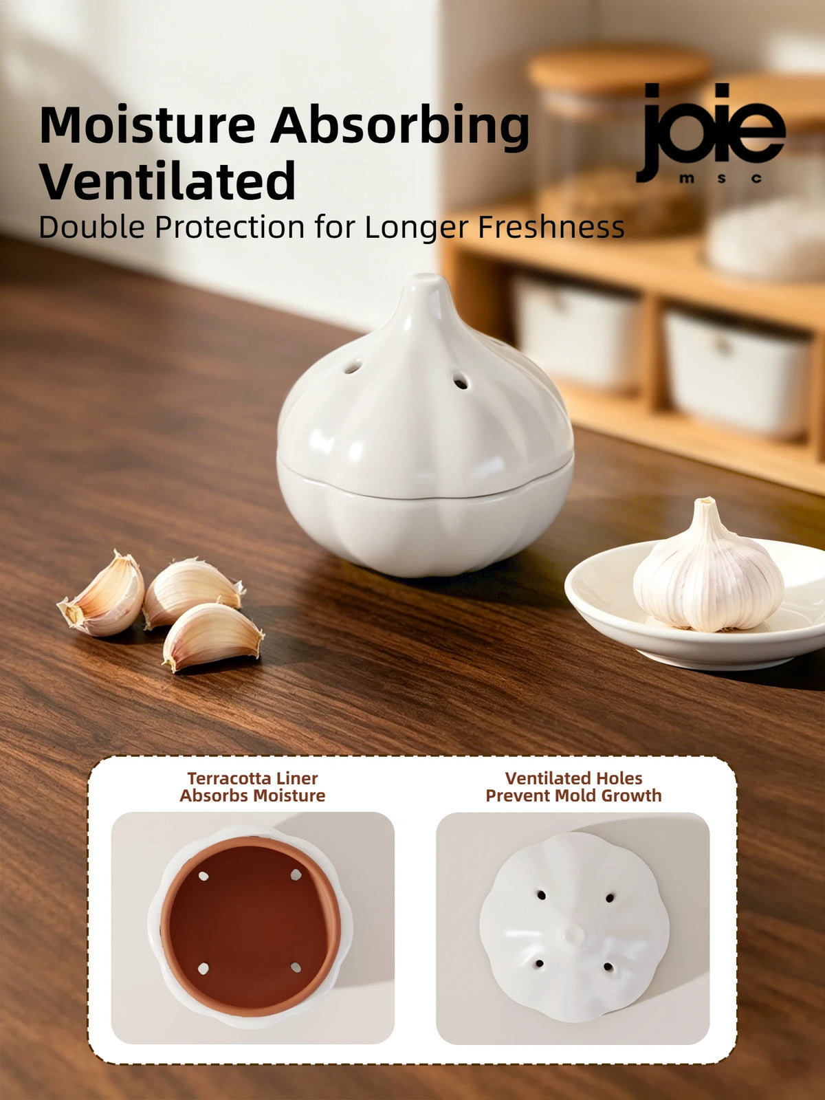 Breathable Ceramic Garlic Keeper