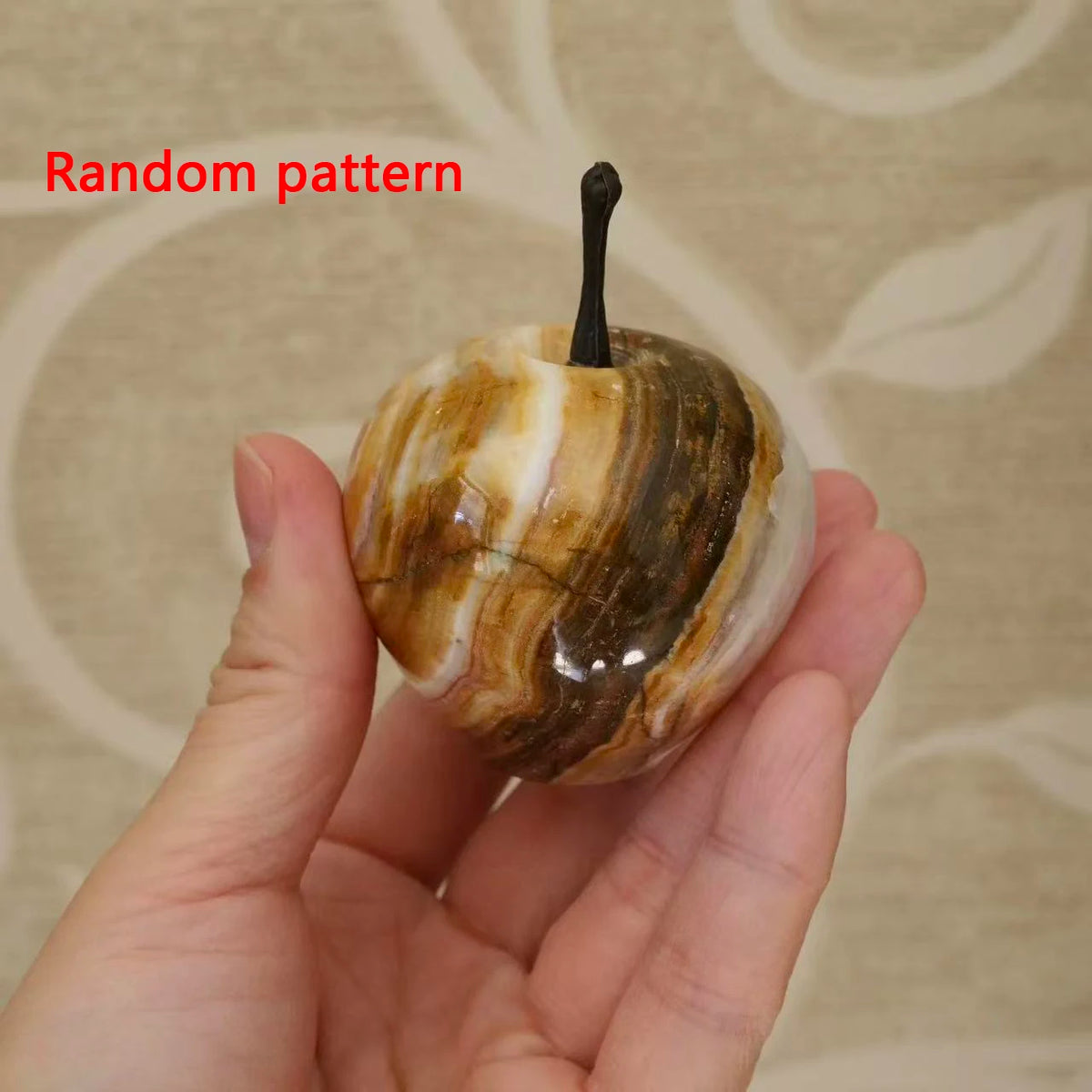 Hand-Carved Crystal Apple Figurine