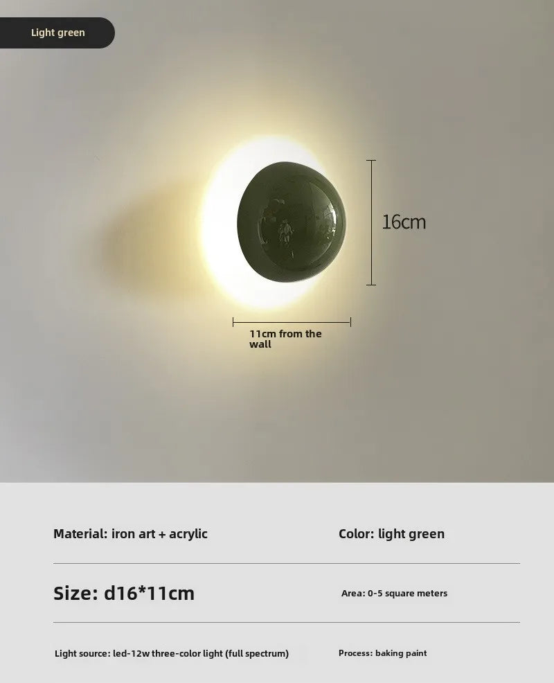 Crimson Orb Metal Wall Light