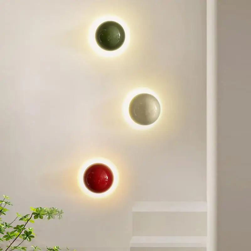Crimson Orb Metal Wall Light