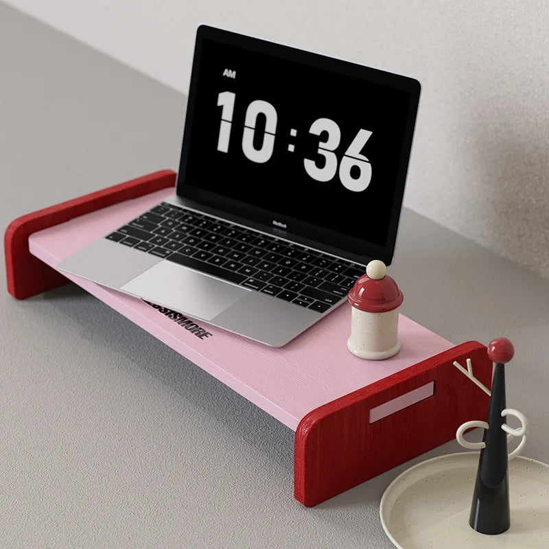Bamboo Desk Riser with Keyboard Shelf