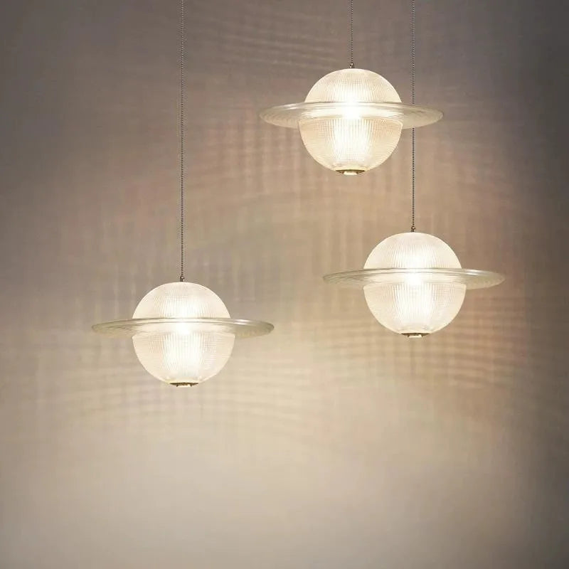 Glowing Glass Planet Pendant Lamp