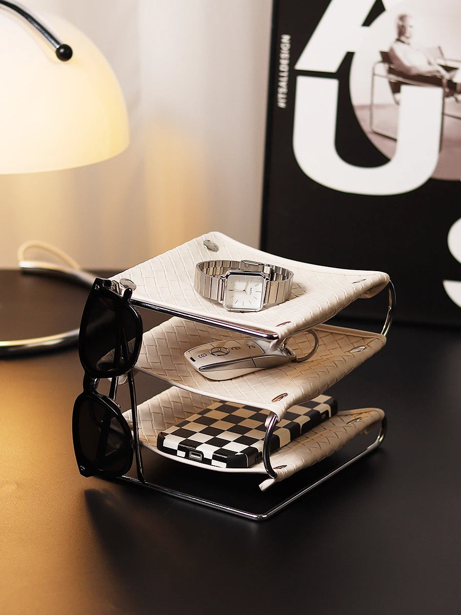 Layered Iron Desk Organizer