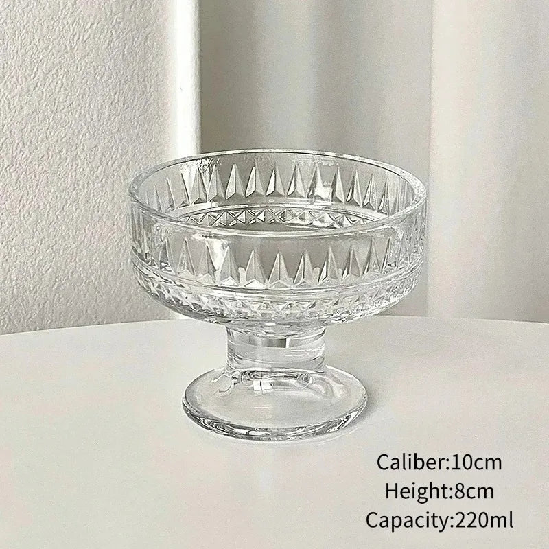 Sculpted Silver Dessert Glass