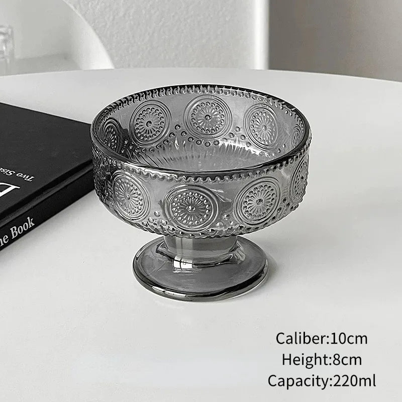 Sculpted Silver Dessert Glass