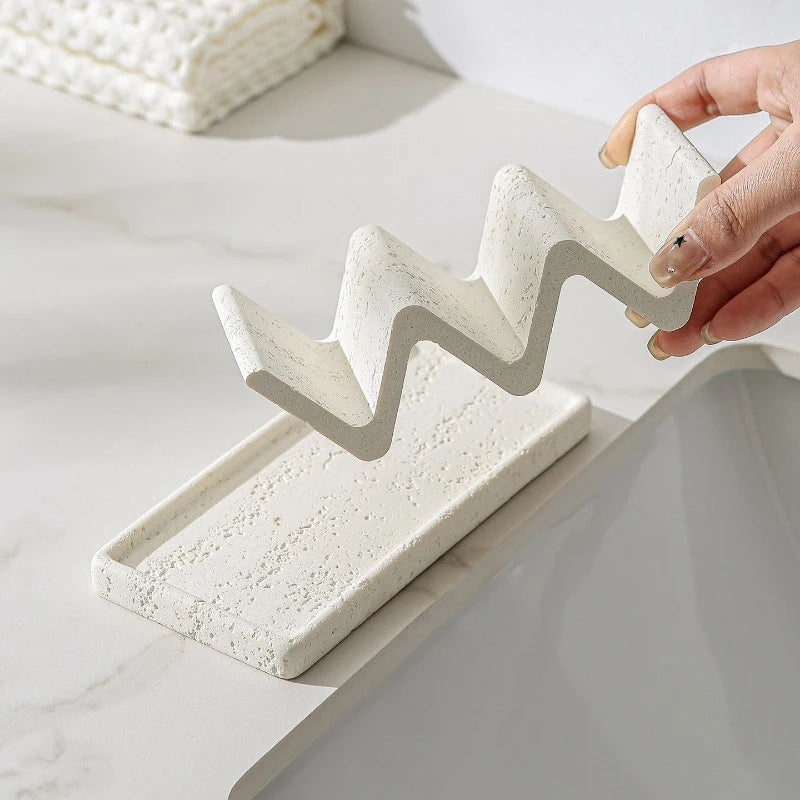 Raw Travertine Draining Soap Dish