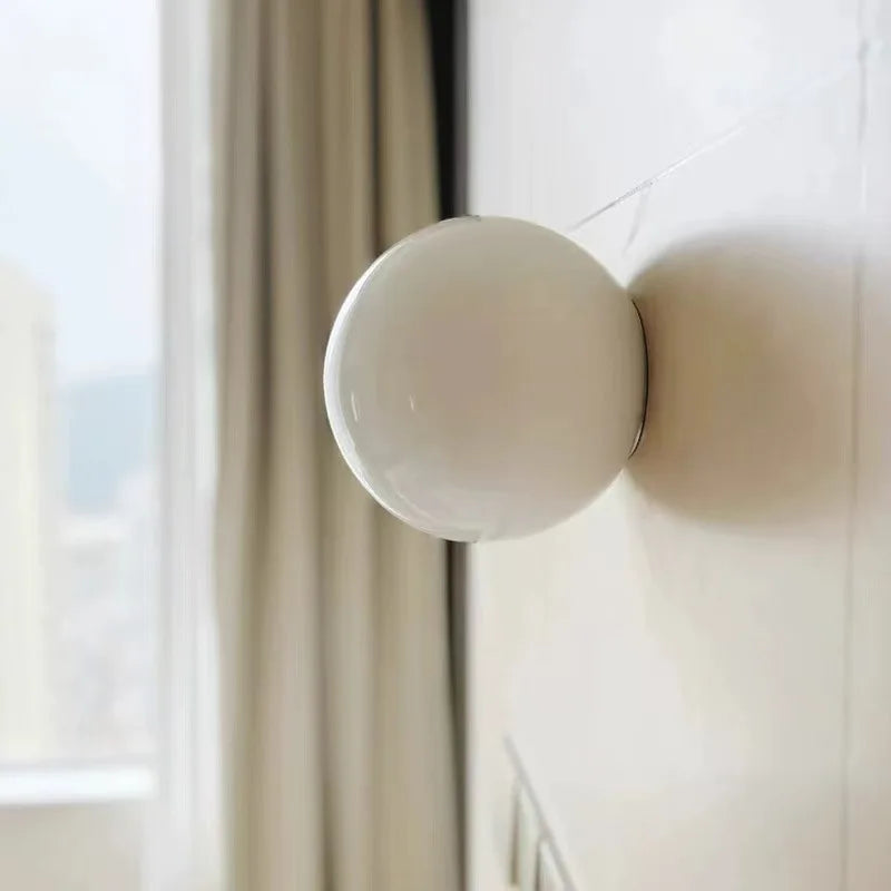 Milky Bubble Glass Wall Sconce