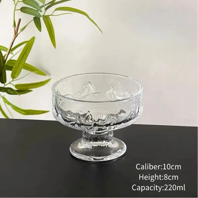 Sculpted Silver Dessert Glass