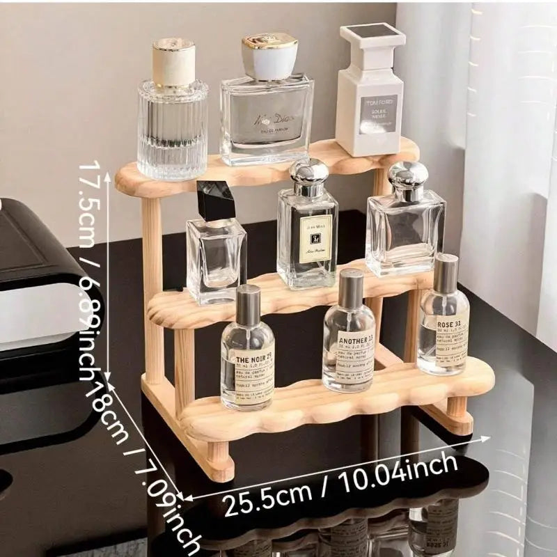 Tiered Wood Perfume Display Stand