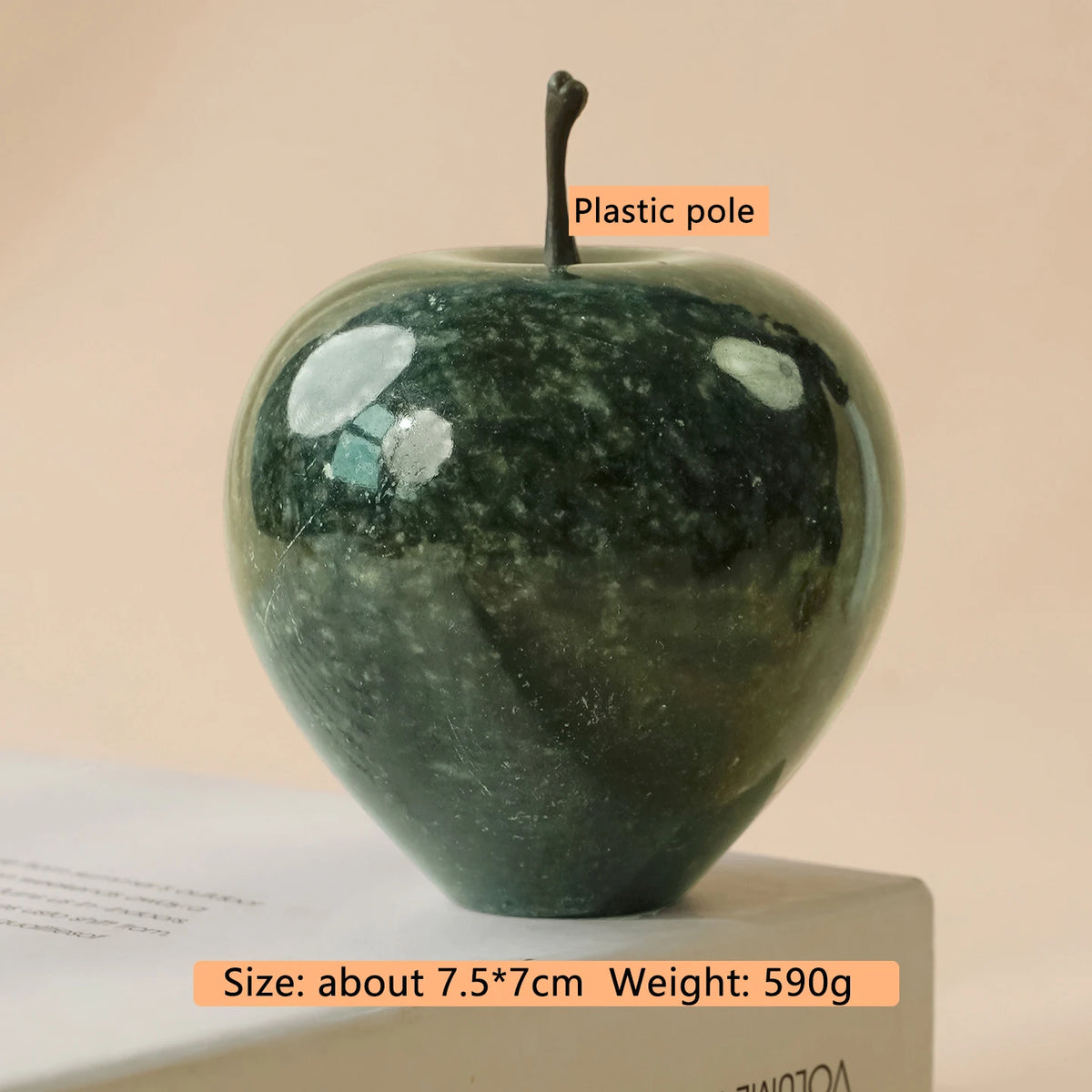 Hand-Carved Crystal Apple Figurine