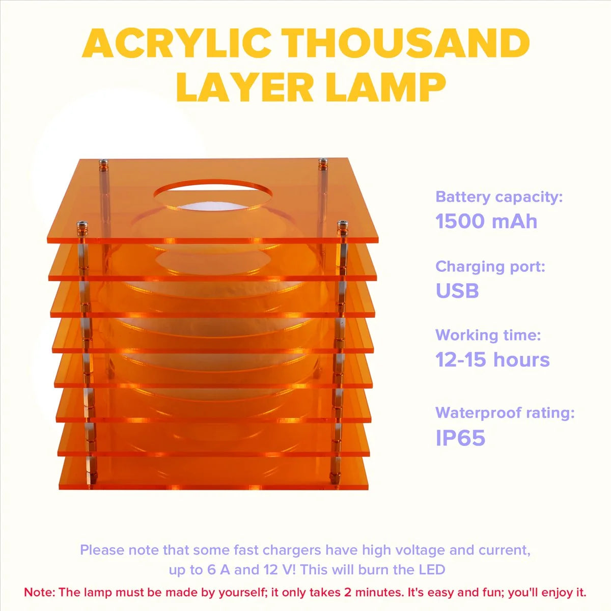 Layered Glow Acrylic Desk Lamp