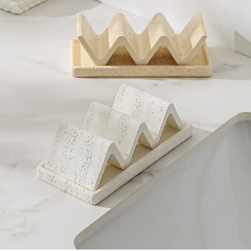 Raw Travertine Draining Soap Dish