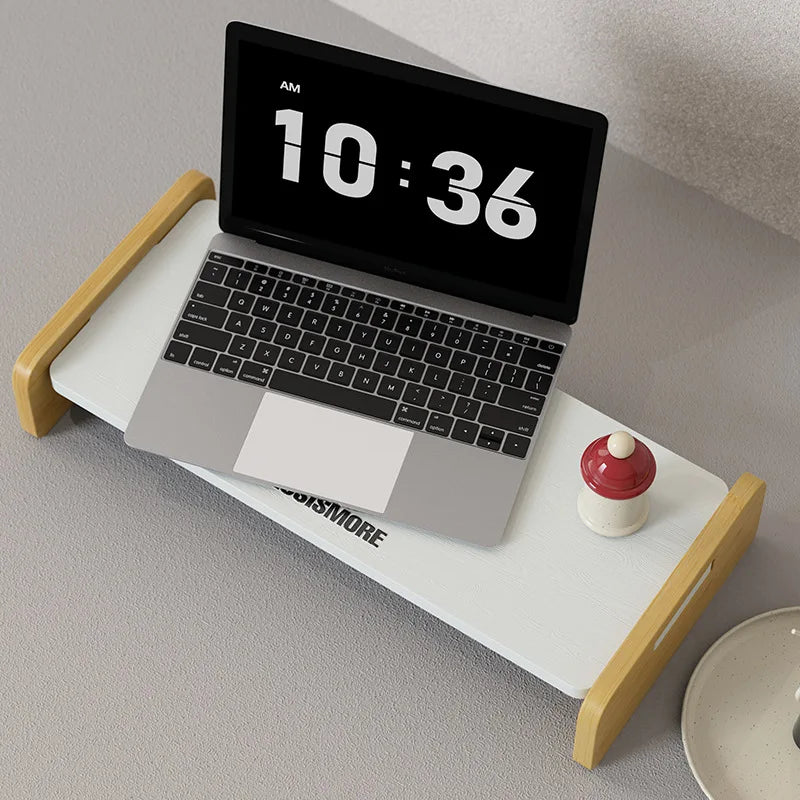 Bamboo Desk Riser with Keyboard Shelf