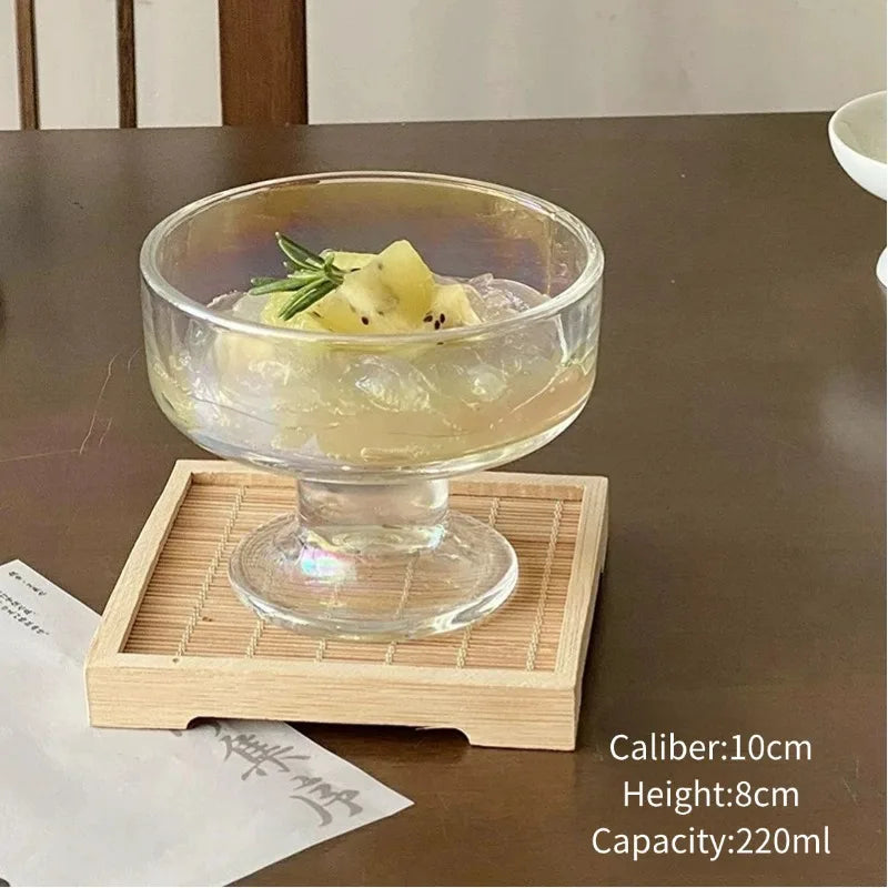Sculpted Silver Dessert Glass