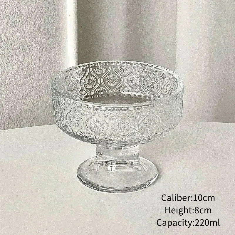 Sculpted Silver Dessert Glass