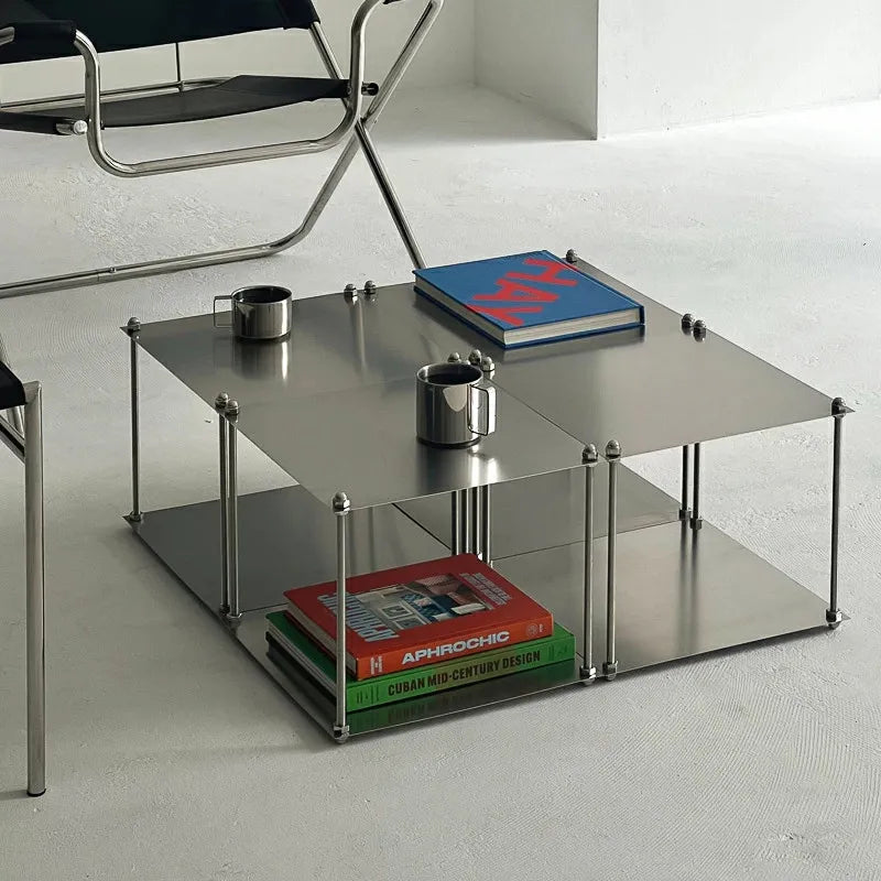 Staggered Industrial Metal Side Tables