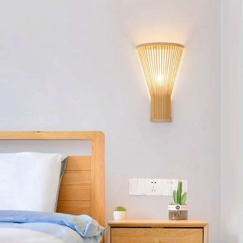 Handwoven Bamboo Glow Sconce