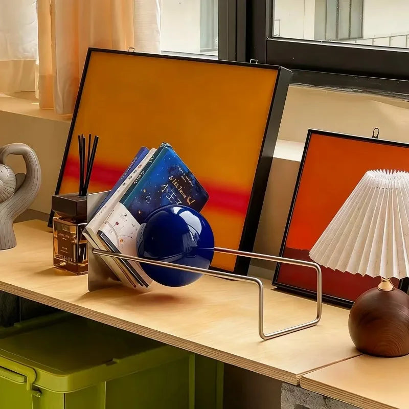 Tilted Iron Bookshelf
