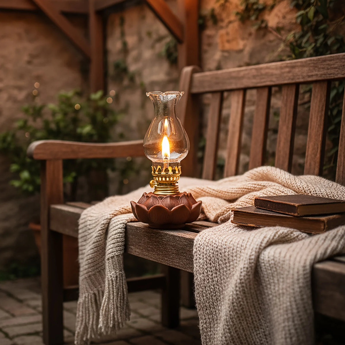 Vintage Lotus Whisper Oil Lamp