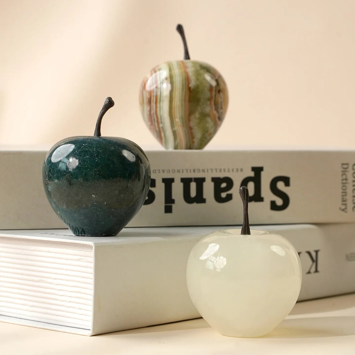 Hand-Carved Crystal Apple Figurine