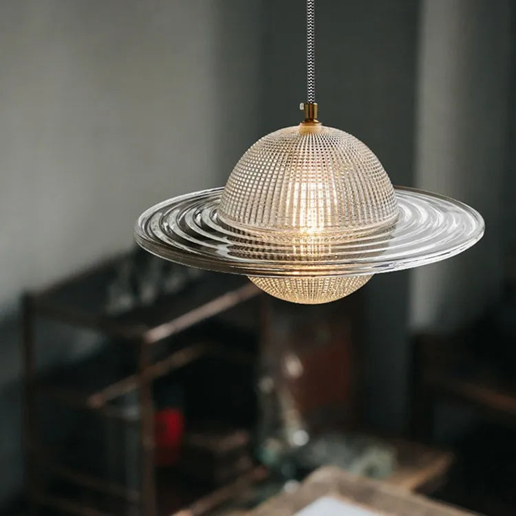 Glowing Glass Planet Pendant Lamp