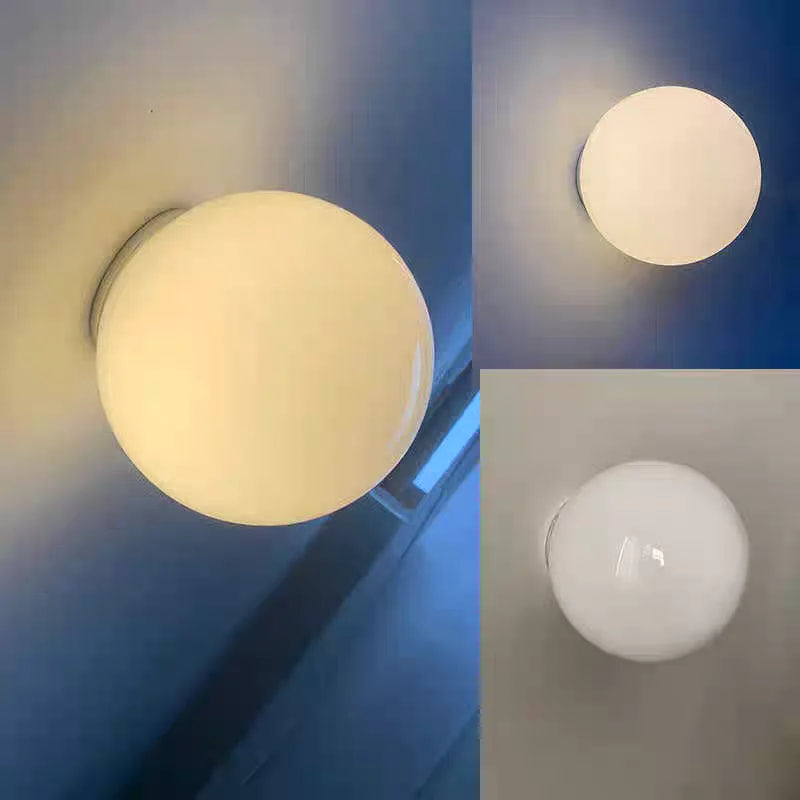 Milky Bubble Glass Wall Sconce