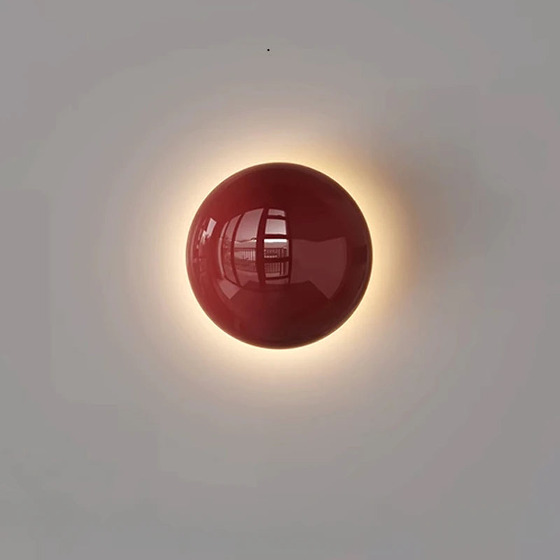 Crimson Orb Metal Wall Light
