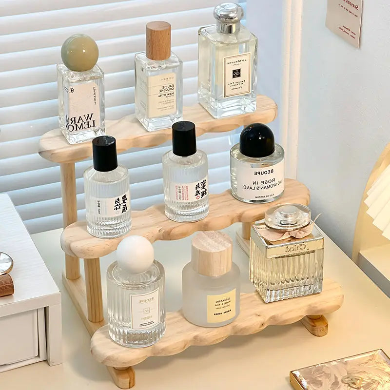 Tiered Wood Perfume Display Stand