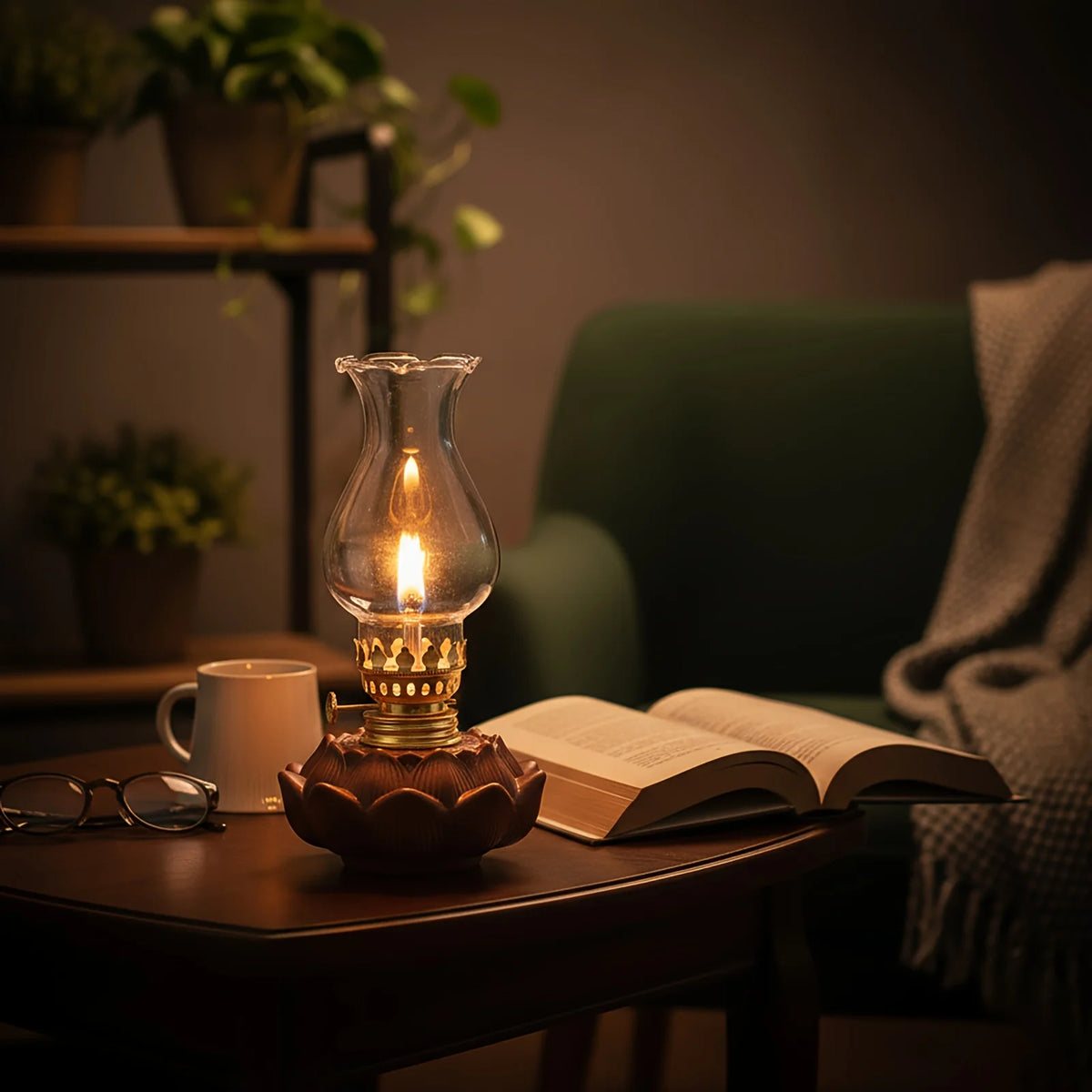 Vintage Lotus Whisper Oil Lamp