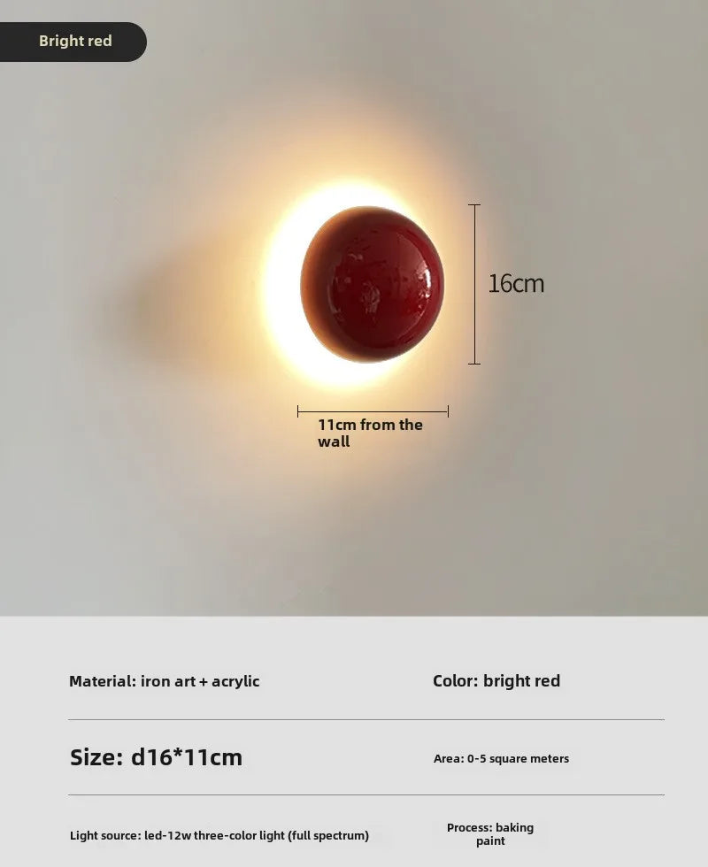 Crimson Orb Metal Wall Light